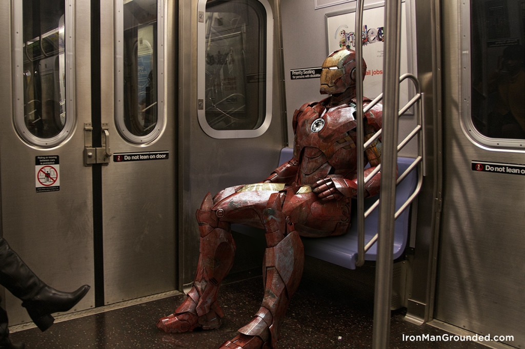 Iron man go to work with train