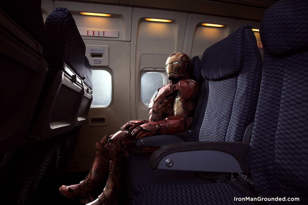 Iron man in airplane