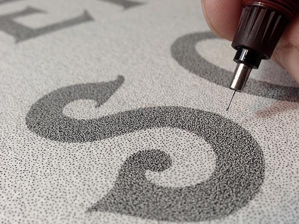 Wonderful Stippling Art Typography