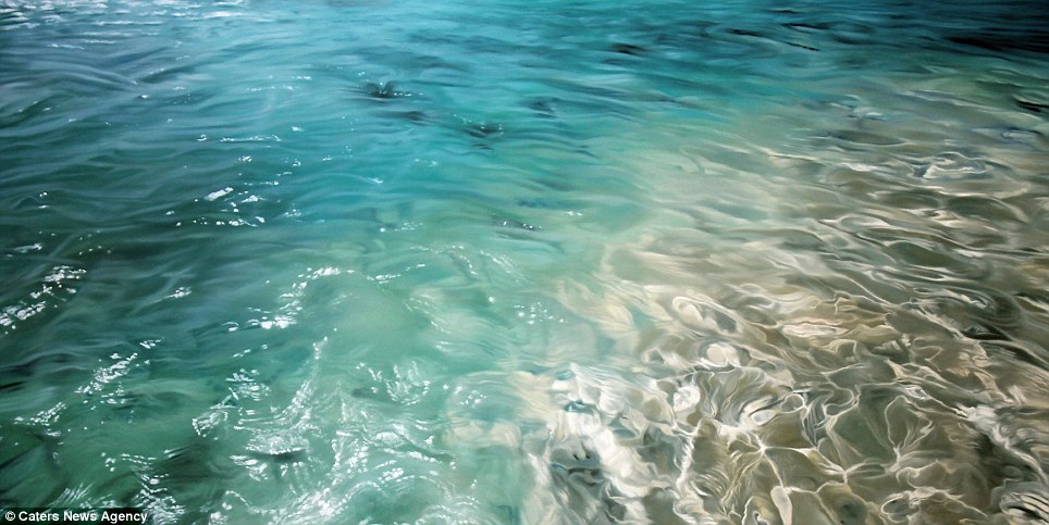 Realistic Finger Paintings of wave