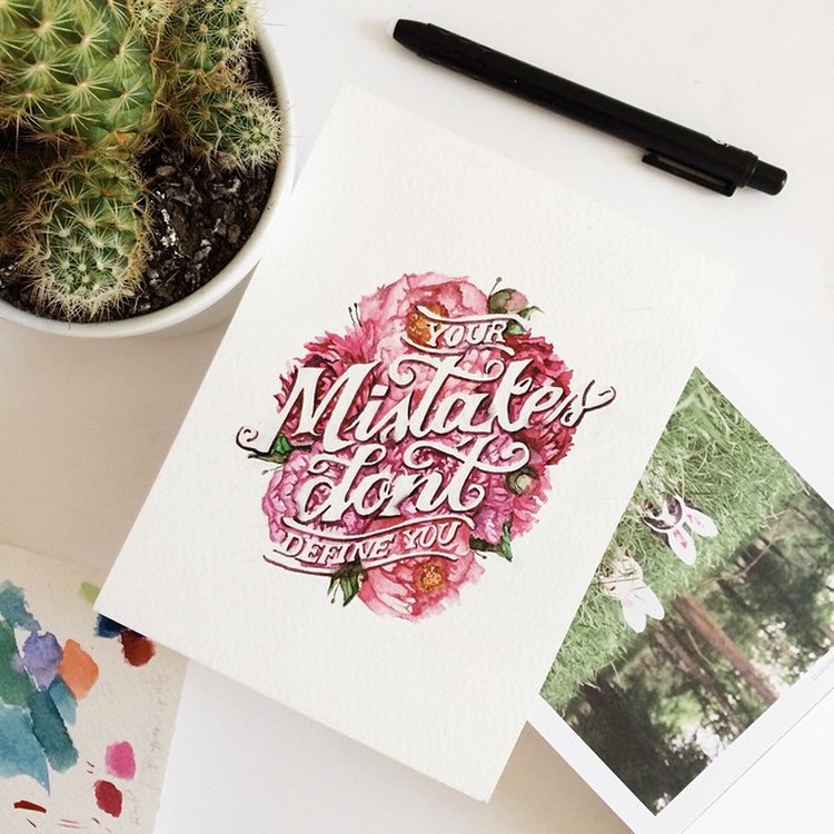 Beauty Watercolor Lettering Quotes by june Digan