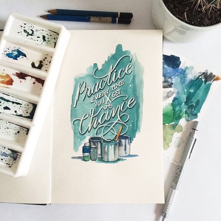 Wonderful Watercolor Lettering Quotes by june Digan