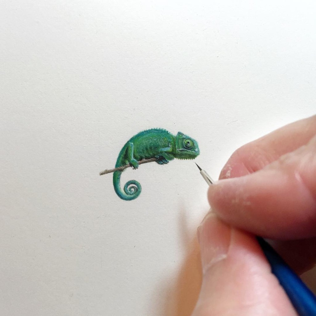 Incredible tiny paintings animals by karen libecap