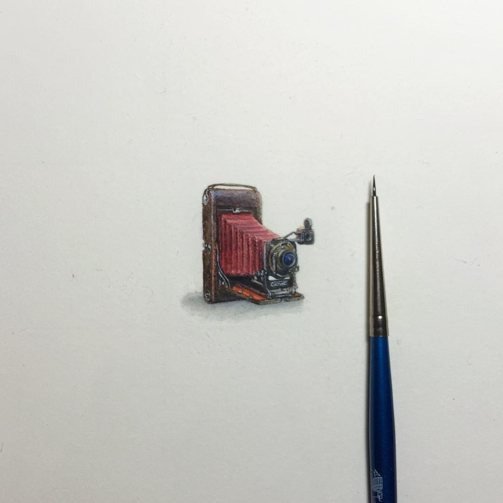 Incredible tiny paintings camera by karen libecap