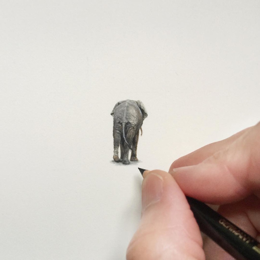 Incredible tiny paintings elephant by karen libecap