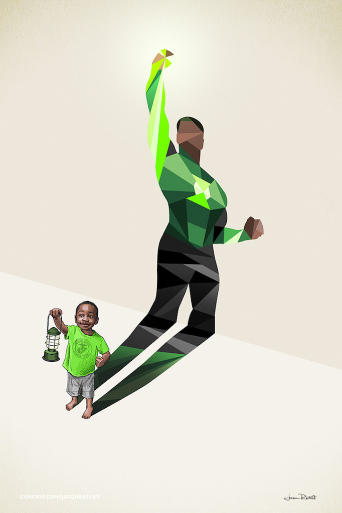 green lantern Creative Illustration of childhood imagination by Jason Ratliff