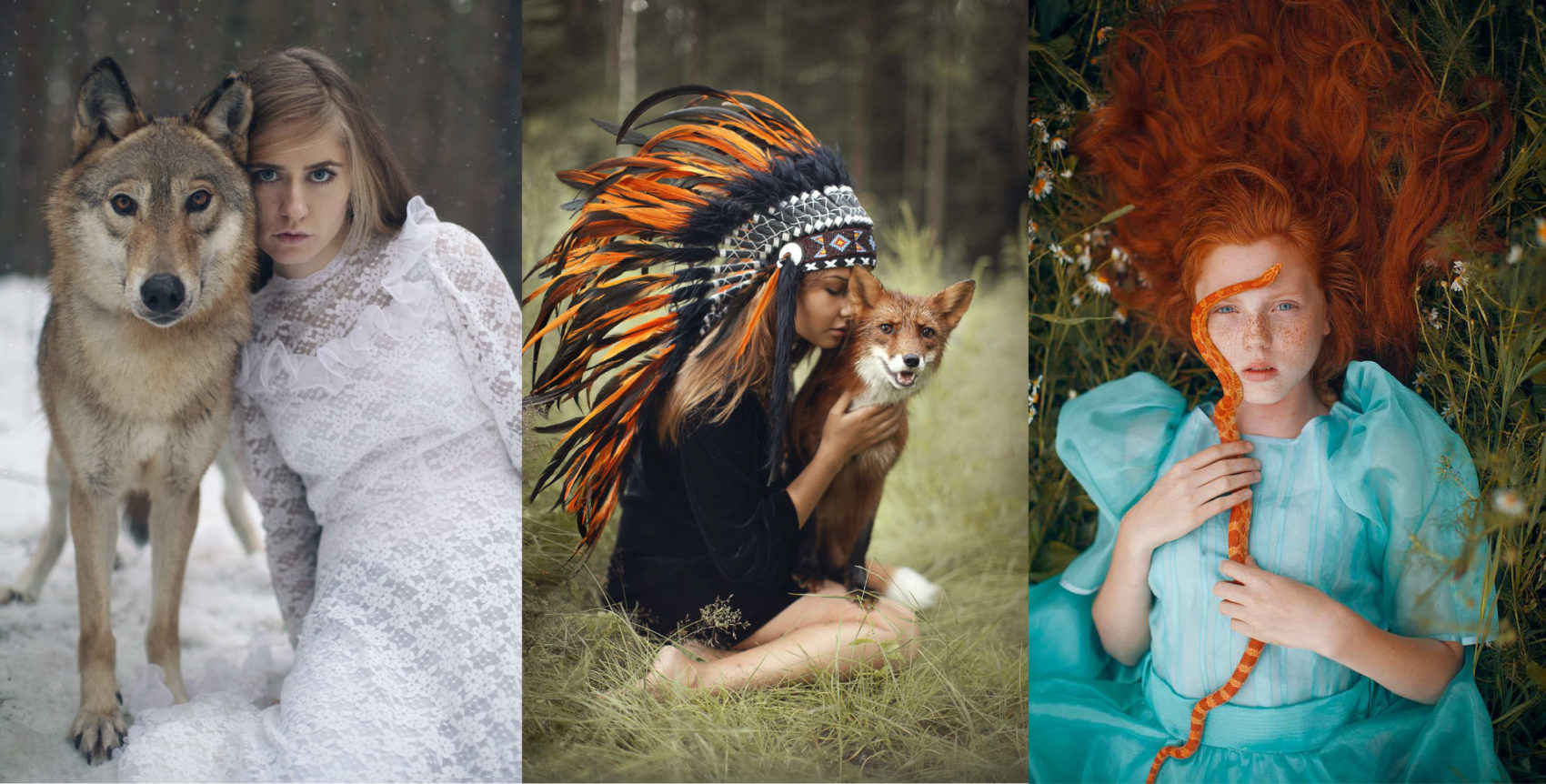Beauty Fine Art Portraits Photography With Real Animals By Katerina Plotnikova