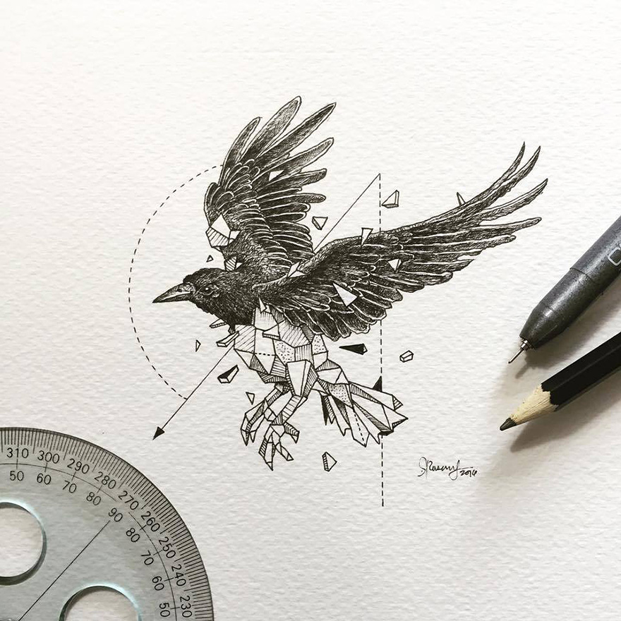Beauty Wild Animals Intricate Drawings by Kerby Rosanes 88