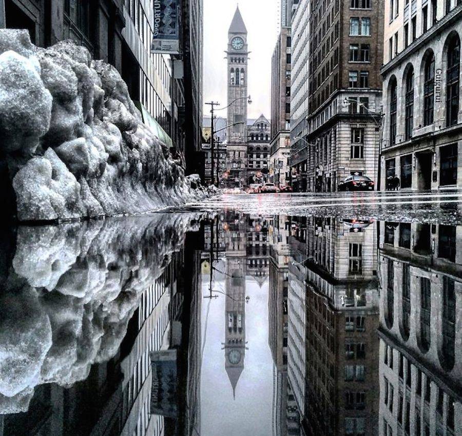 Creative Photography Concept of City Rain Reflections 02