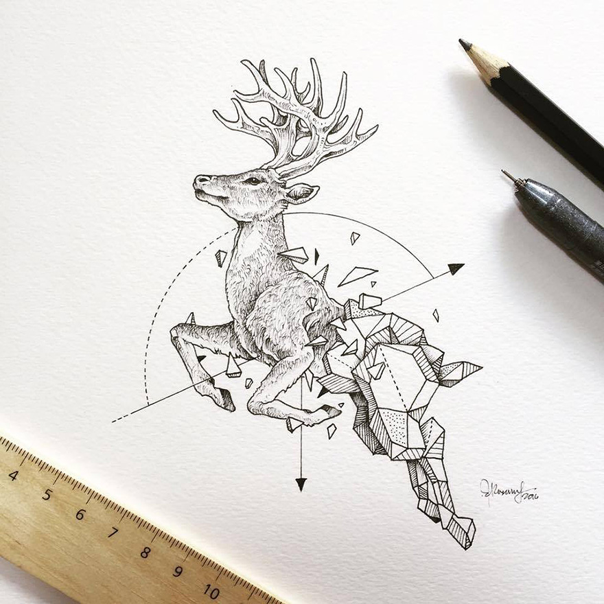 Wild Animals Intricate Drawings  by Kerby Rosanes 77