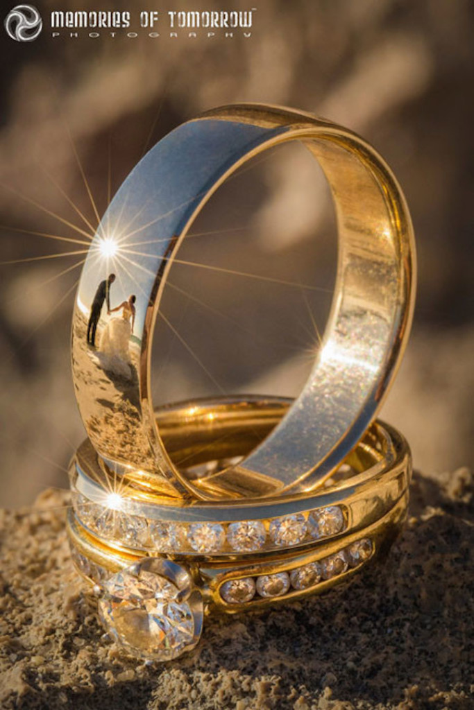 Unique way to capture wedding With Reflected On Rings 99