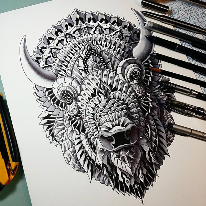 Stunning Black and white Animal Illustrations 99