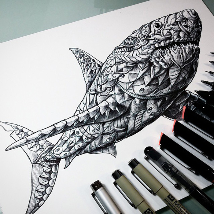 Wonderful Black and white Animal Illustrations by Ben Kwok 99