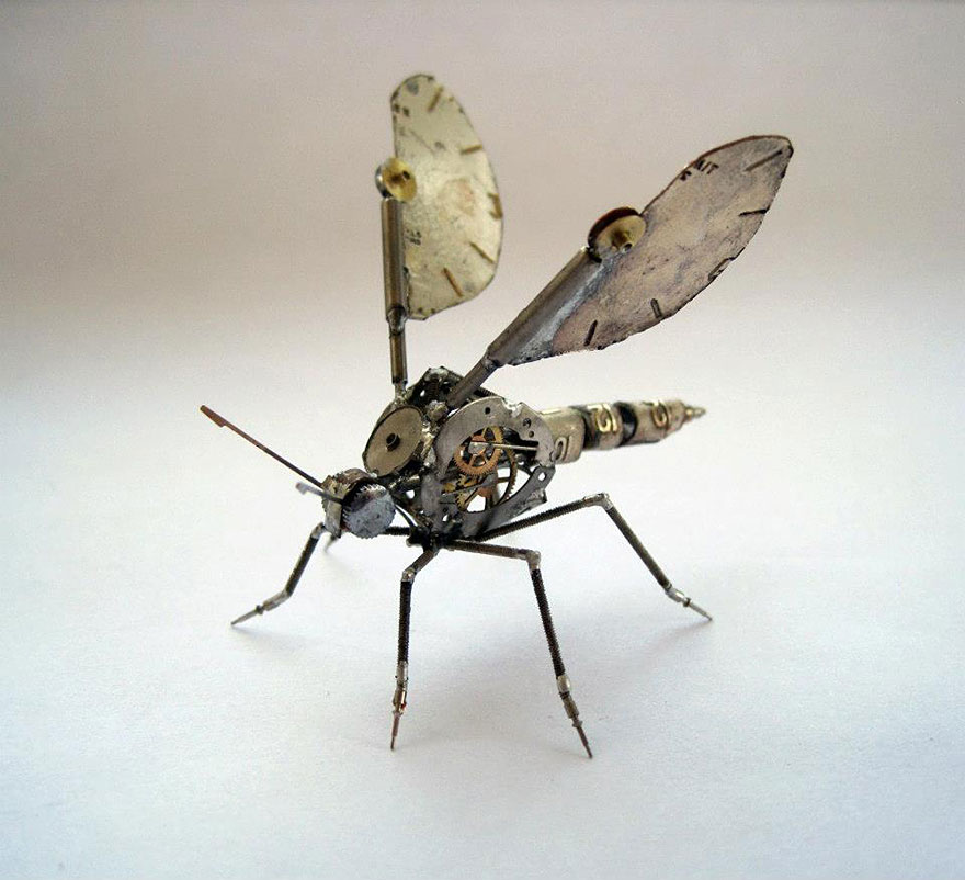 Spine-Chilling Insects And Spiders From Recycled Watch Parts