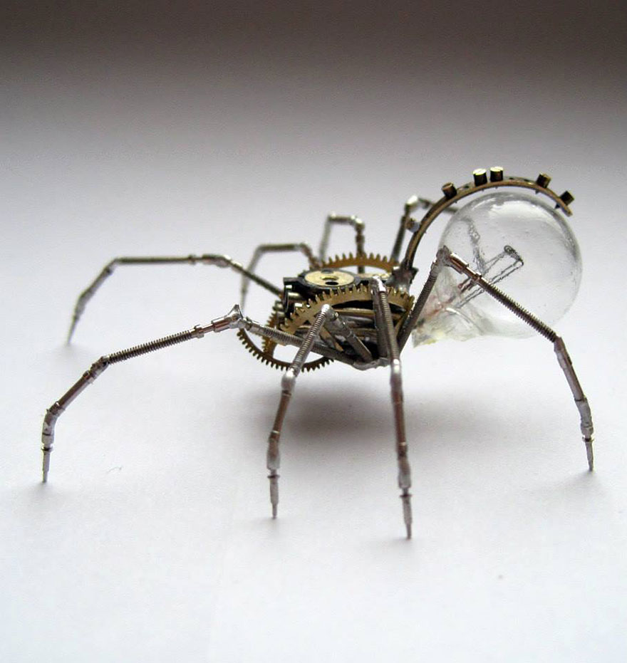 Wonderful Spine-Chilling Insects And Spiders From Recycled Watch Parts