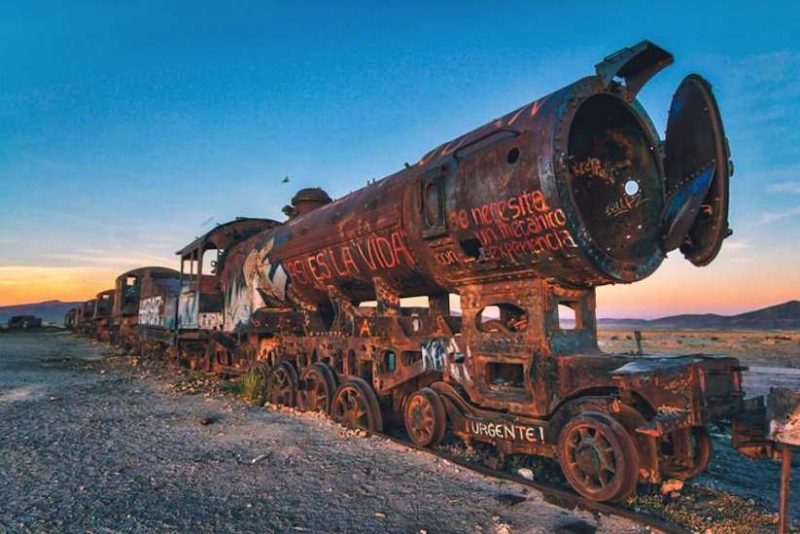 Cemetery of Abandoned Trains in Bolivia by Chris Staring