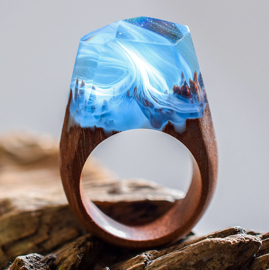 Beautiful Miniature Worlds Inside Wooden Rings 77