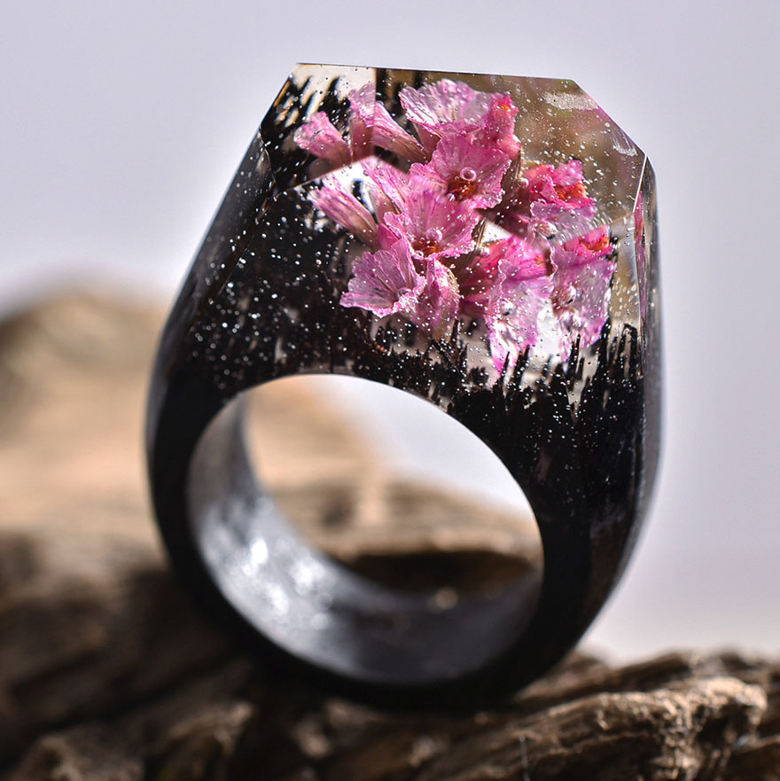 Stunning New Miniature Worlds Inside Wooden Rings 77