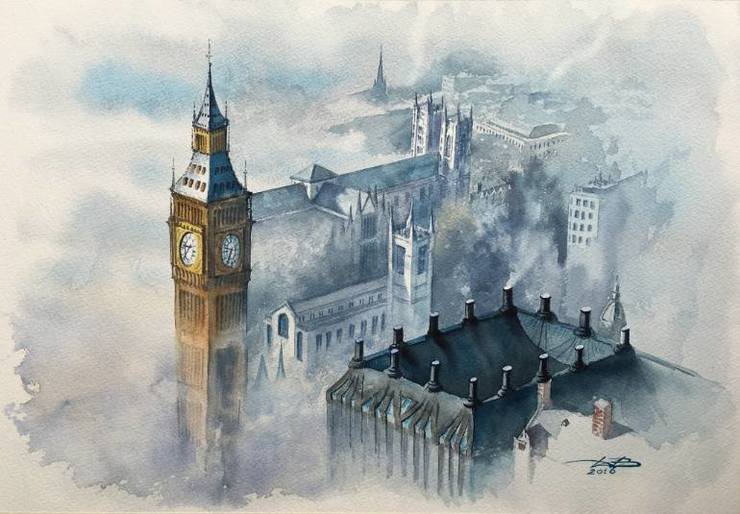 wonderful-european-cityscape-watercolor-painting-by-igor-dubovoy