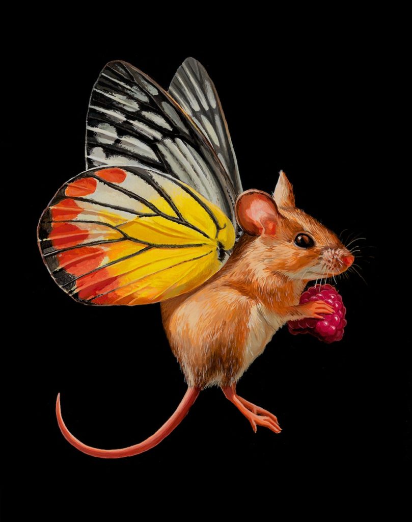 unique-paintings-tiny-mouse-with-butterfly-wings-by-lisa-ericson