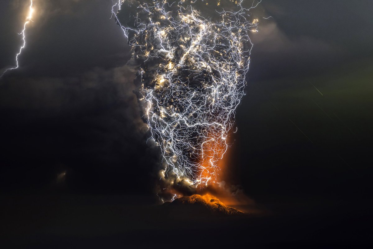 Wonderful Volcanic Smoke With Streaks Of Lightning By Francisco Negroni